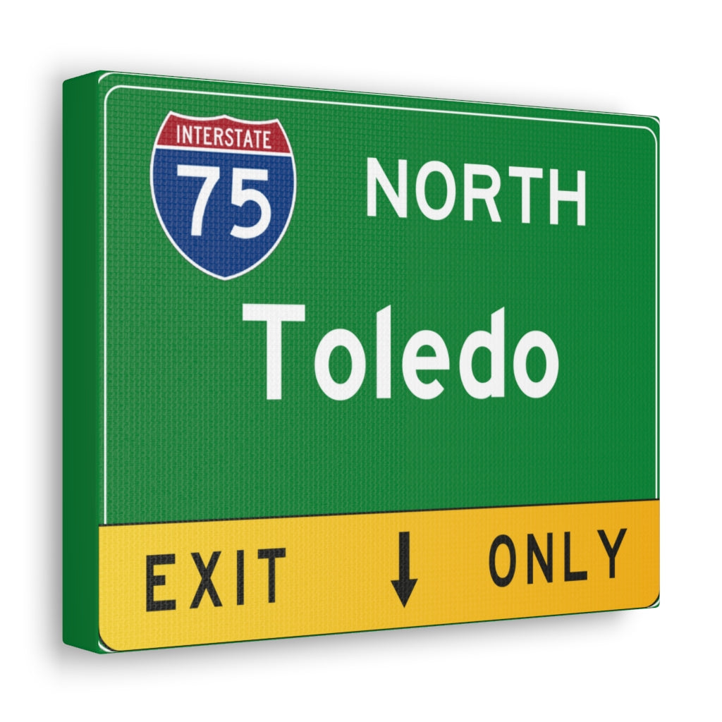 Toledo I75 Exit Canvas Sign