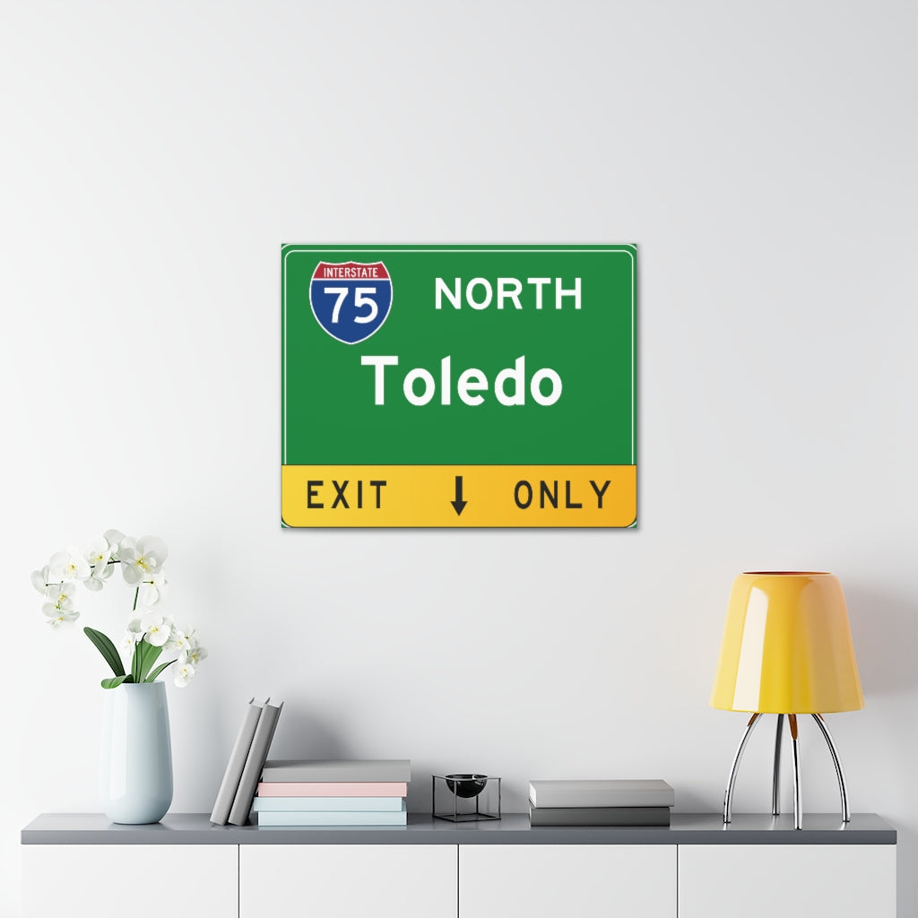 Toledo I75 Exit Canvas Sign