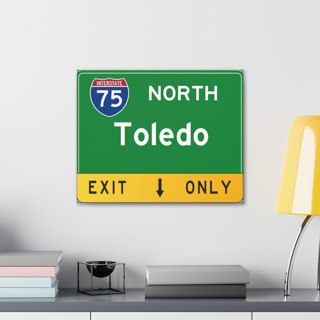 Toledo I75 Exit Canvas Sign