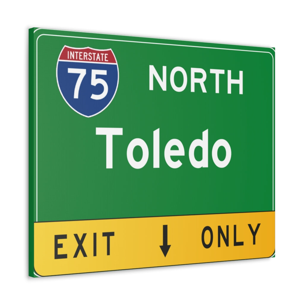 Toledo I75 Exit Canvas Sign