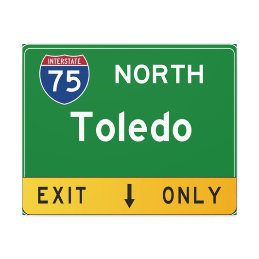 Toledo I75 Exit Canvas Sign