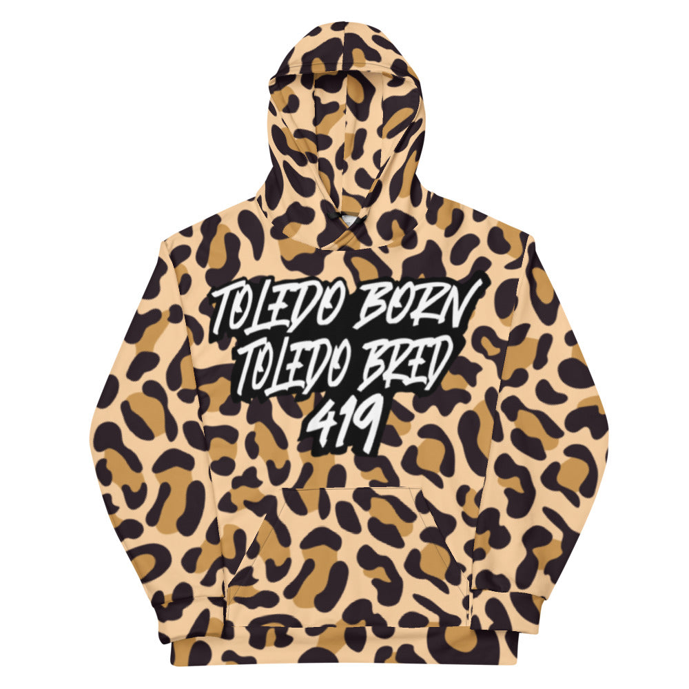 Toledo Born Toledo Bred Leopard Print Unisex Hoodie