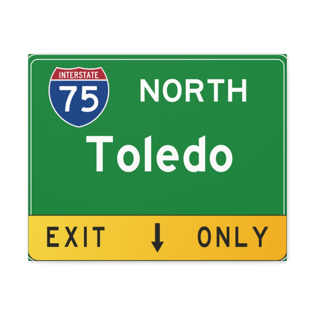 Toledo I75 Exit Canvas Sign