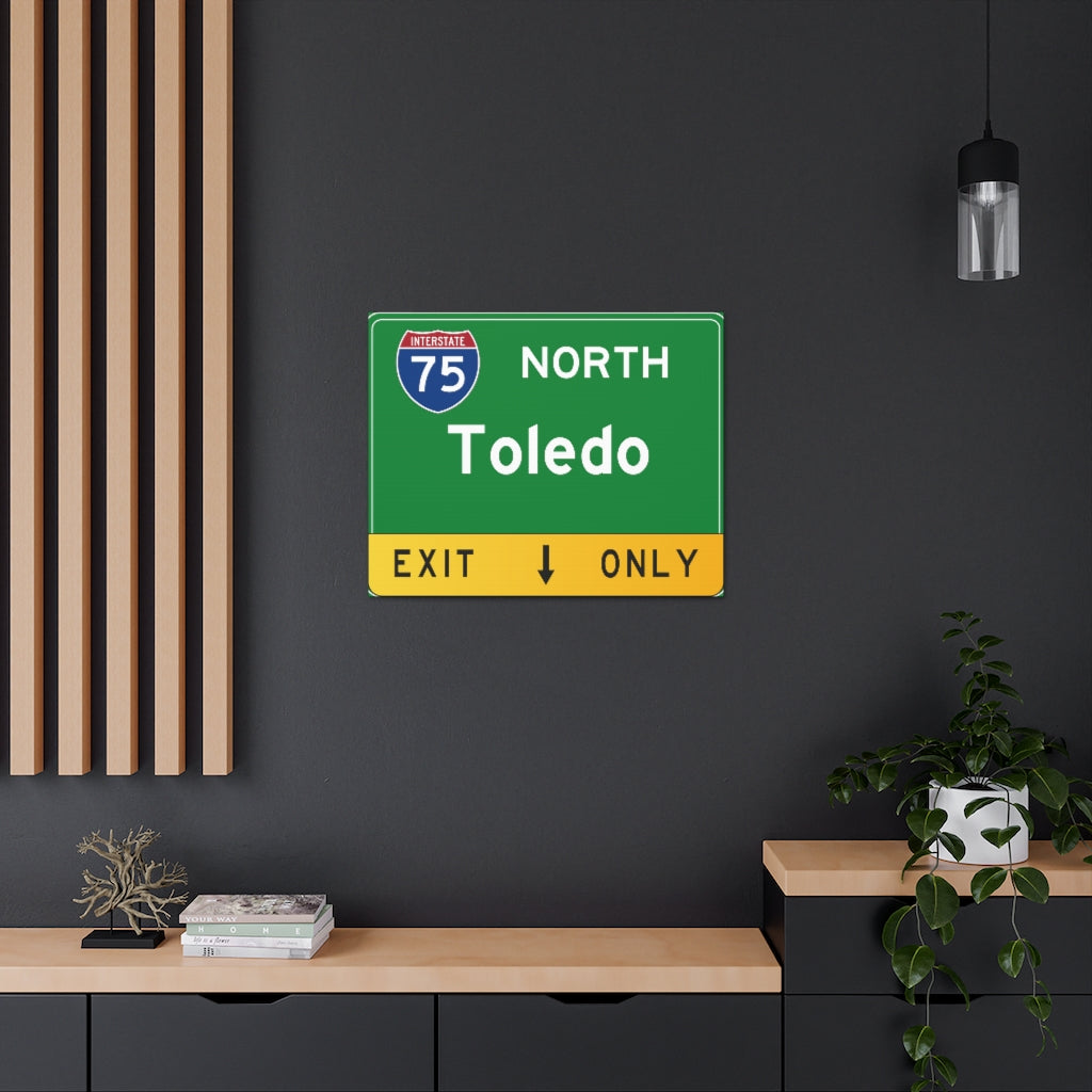 Toledo I75 Exit Canvas Sign